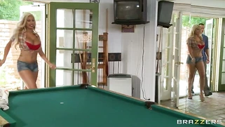 Bridgette B get flirty with him as she demonstrating her fantastic pair of DD tits