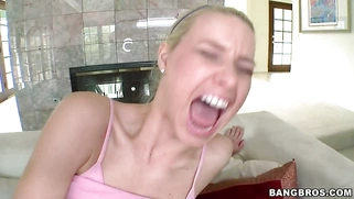 Anikka Albrite sits on top of him and works her white ass while her pussy ate this dick up