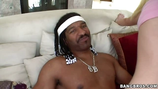 Anikka Albrite sits on top of him and works her white ass while her pussy ate this dick up