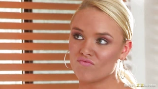 Alexis Monroe oils herself and giving him nice rub down