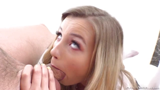 Blonde Carolina Sweets shows off her blowjob skills