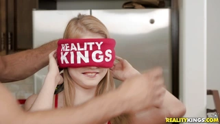 Hannah Hays and Danny Mountain have fun in the kitchen