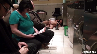 Ava Dalush gets fucked on the floor in the laundromat