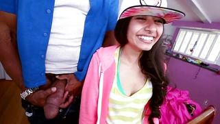 Cute Latina Ruby Rayes meets Shane Diesel and his giant cock