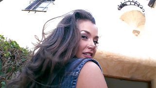 Allie Haze showing off those goodies of hers outdoor