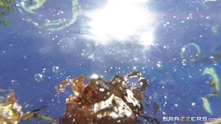 Ava Addams feeling the hot sun on her wet, gigantic breasts