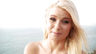 Anikka Albrite in a sexy swimsuit posing outdoor