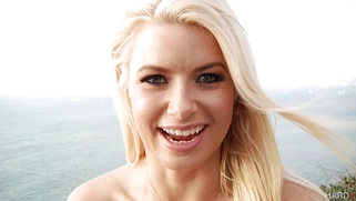 Anikka Albrite in a sexy swimsuit posing outdoor