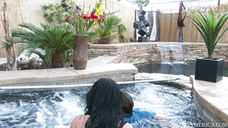 Ava Addams seducing the pool guy with her huge milk bags