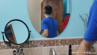 Nina Elle caught Jordi spying and jerking on her