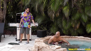 Bailey Brooke is sucking cock behind her BF's back