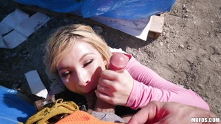 Teen Kenzie Reeves is sucking cock in POV