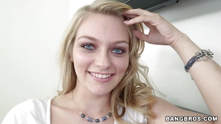 New amateur girl Alli Rae introduces herself and starts undressing