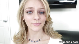 New amateur girl Alli Rae introduces herself and starts undressing