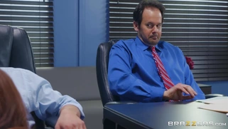 Syren De Mer is sucking cock in the office
