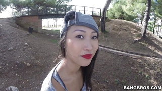 Sharon Lee in a sexy white leggings getting her ass worshipped