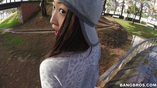 Sharon Lee in a sexy white leggings getting her ass worshipped