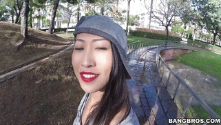 Sharon Lee in a sexy white leggings getting her ass worshipped