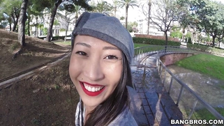 Sharon Lee in a sexy white leggings getting her ass worshipped