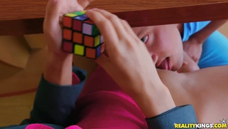 Emily Willis gets her pussy licked under the table