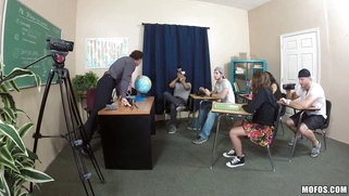 Hot [censored] Sophia Torres shows off her sweet ass in class