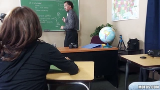 Hot [censored] Sophia Torres shows off her sweet ass in class