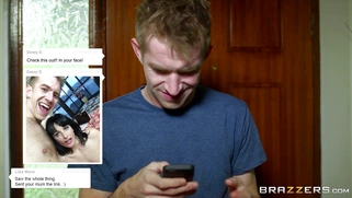 Danny D takes a pic as Ava Courcelles receives his cumshot