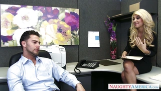 Busty secretary Kayla Kayden decided to relax her boss