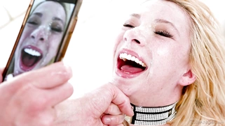 Blonde Kenzie Reeves gets facial cumshot