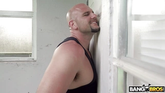 Violet Myers is fucking dildo through the glory hole