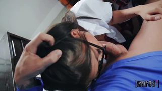 Mackenzie Mace and Lulu Chu give nice blowjob in POV