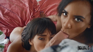 Janice Griffith and Demi Sutra give blowjob in POV