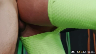 Alura Jenson in ripped leggings gets pussy drilled from behind