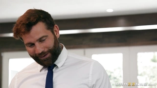 Kristall Rush in glasses is sucking the big cock