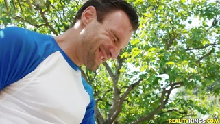 Blonde Abella Danger gets fucked doggystyle outdoors