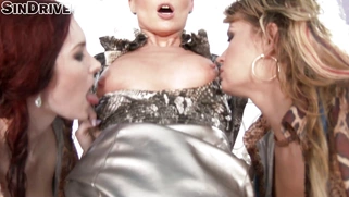 Glam girls Kate Gold, Vanessa Hell and Adel Sunshine gets banged