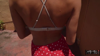 Teen Emma Hix on her knees is sucking cock