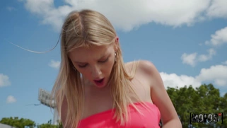 Natural busty Melody Marks rides the hard prick in POV