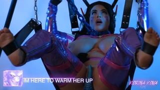 Natural busty Korina Kova has fun with the dildo