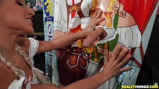 Abella Danger and Gianna Dior are sucking cock at the Oktoberfest