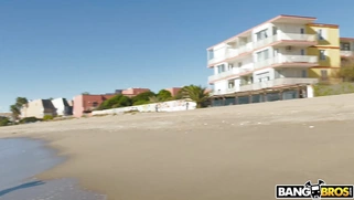 Busty Katrina Moreno have fun on the beach