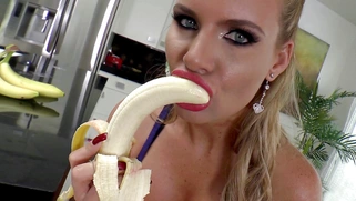 Phoenix Marie teases as she deepthroats a banana