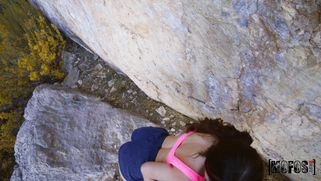 Aubree Valentine is sucking the thick dick outdoors