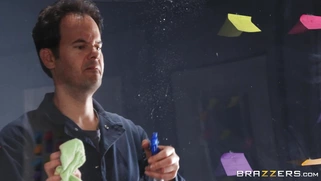 Halle Hayes gets banged by Scott Nails on the floor