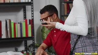 Dylann Vox is sucking cock in the library