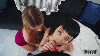 Leah Lee and Nala Nova are sucking cock in POV