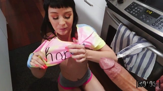 Nala Nova is sucking the thick dick in the kitchen