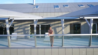 Alexis Crystal gives nice blowjob outdoors