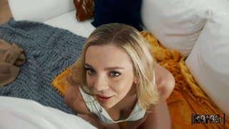 Blonde Tiffany Watson is sucking cock in POV