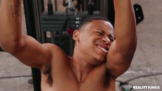 Kailani Kai is sucking the black dick in the gym